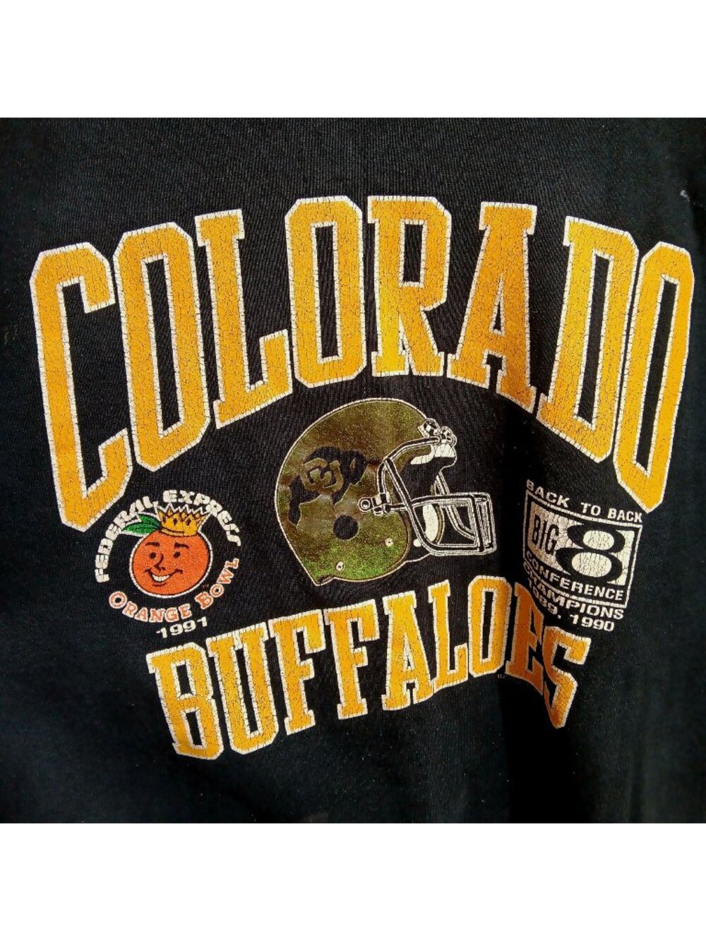 Vintage 1990 Colorado Buffaloes Football Champs Sweatshirt Jerzees USA Big 8